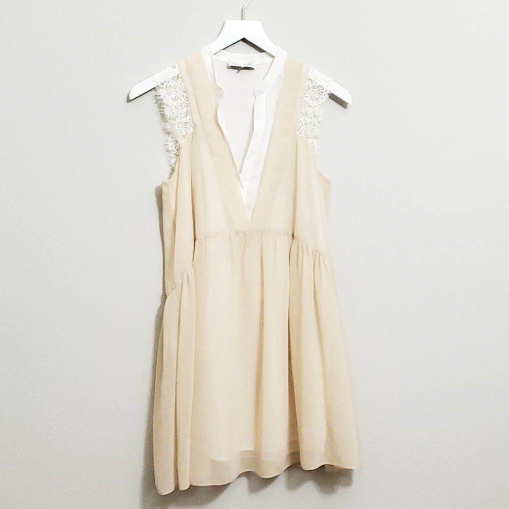 Sandro Religione Silky Layered Lace Chiffon Dress